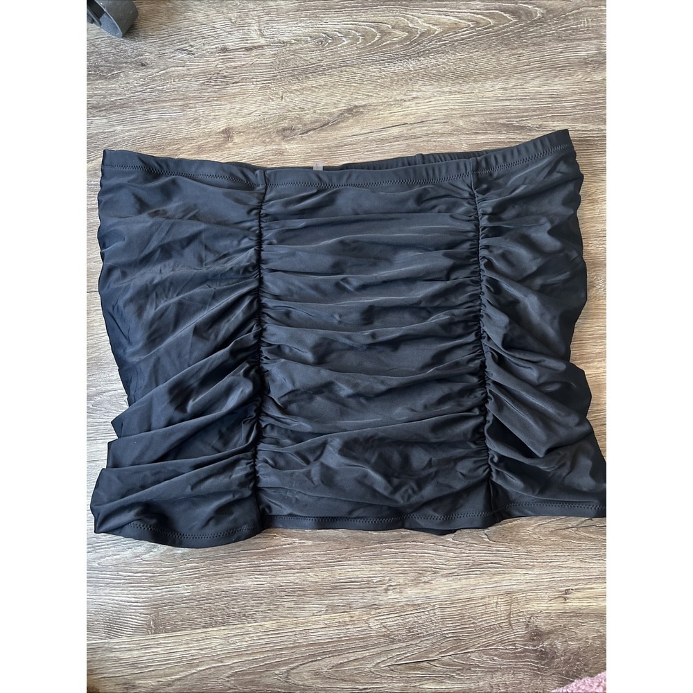 Raisins Curve Women's Swim Skirt Plus Size Comfort Ruched Stretch Black 22W